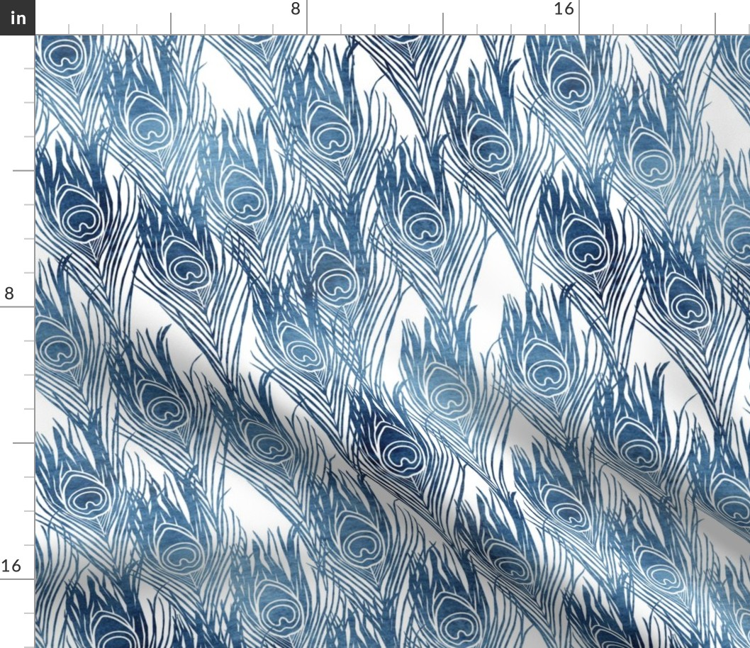 Indigo peacock feathers