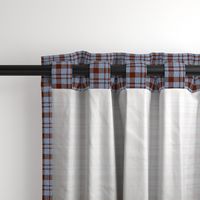 JP3 -  Ruched Plaid in Steel Blue and Rusty Brown