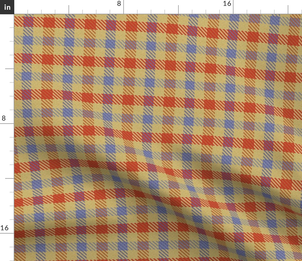 Blue Red and Gold Plaid Trendy1920s Colors