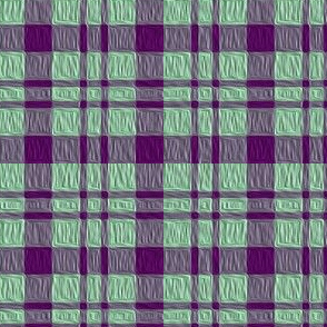 JP6 - Ruched Plaid in Purple and Pastel Green