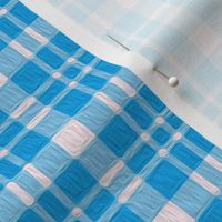 JP11 - Ruched Plaid in Pastel Pink and Aqua Blue