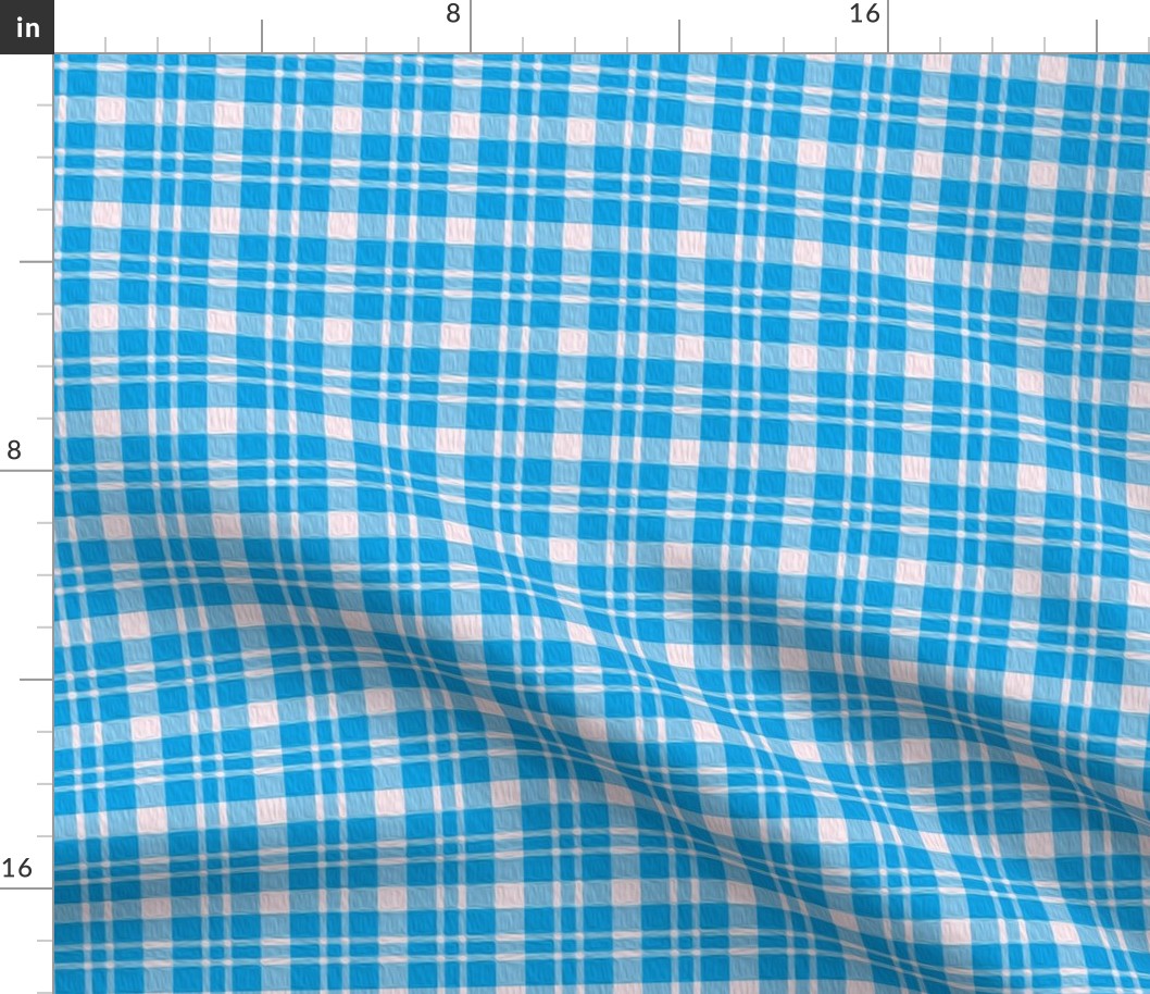 JP11 - Ruched Plaid in Pastel Pink and Aqua Blue
