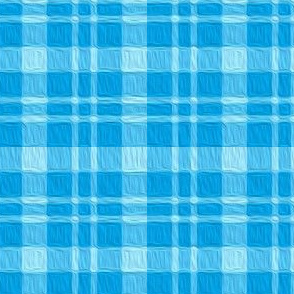 JP11 - Ruched Plaid in Tones of  Aqua Blue