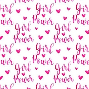 girl power, hearts - small scale watercolor painted girly graphic
