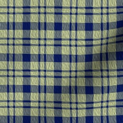 JP31 - Navy and Pastel Olive Ruched Plaid