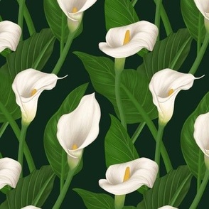 White Calla Lily Flowers - Smaller Print