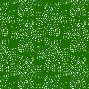 Dots cross - white on green