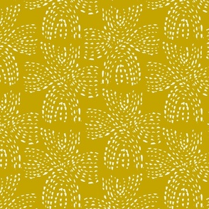 Dots cross - white on yellow