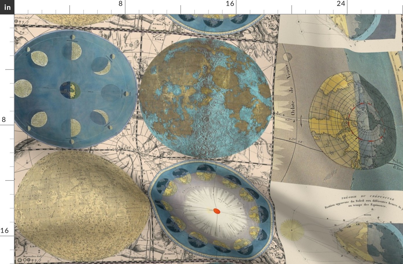 Map Wraps™ Celestial Globes Fat Quarter