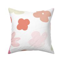 Big Flowers White Multi M+M Pinks by Friztin