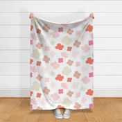 Big Flowers White Multi M+M Pinks by Friztin