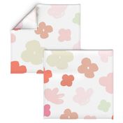 Big Flowers White Multi M+M Pinks by Friztin