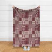 Nantucket Picnic Blanket ~ Faux Flannel ~ Cranberry and Brouillard  