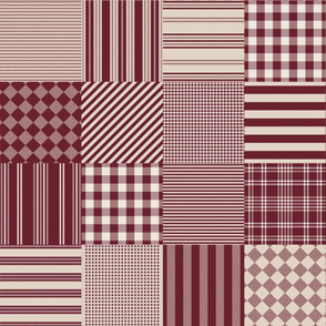 Nantucket Picnic Blanket ~ Faux Flannel ~ Cranberry and Brouillard  