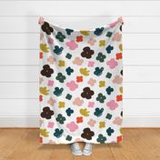 Big Flowers White M+M Multicolor by Friztin