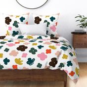 Big Flowers White M+M Multicolor by Friztin