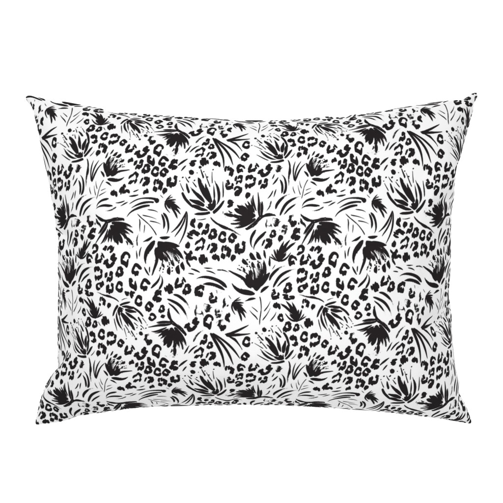 Animal attraction floral splash Black and White