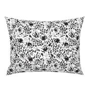 Animal attraction floral splash Black and White