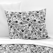 Animal attraction floral splash Black and White