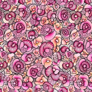 Stone flowers. Abstract pink