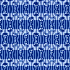 shapes and stripes in blue