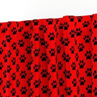 One Inch Black Paws on Red