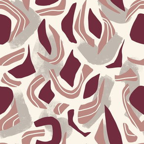 Maroon and Blush Pink Abstract Bacon