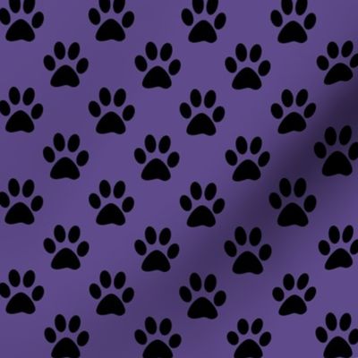 One Inch Black Paws on Ultra Violet Purple