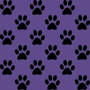 One Inch Black Paws on Ultra Violet Purple