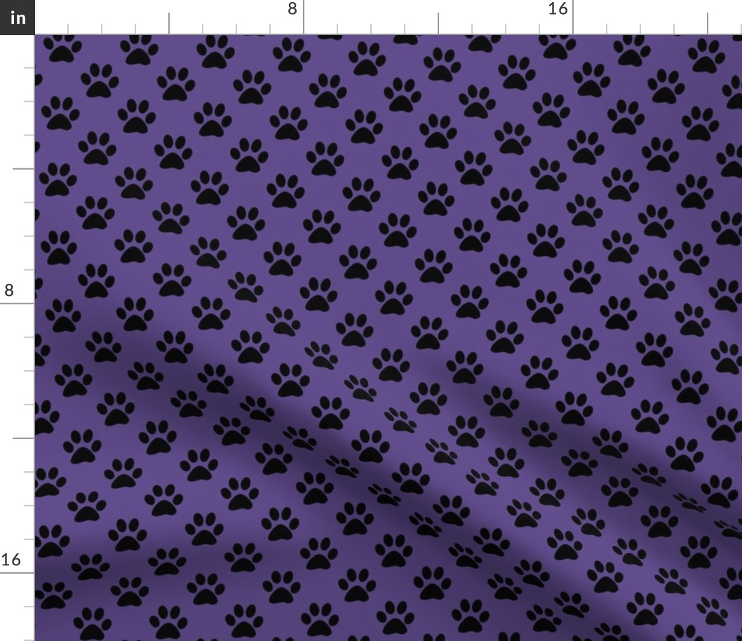 One Inch Black Paws on Ultra Violet Purple