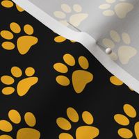 One Inch Yellow Gold Paws on Black