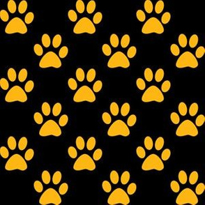 One Inch Yellow Gold Paws on Black