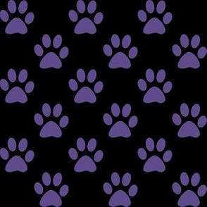 One Inch Ultra Violet Purple Paws on Black