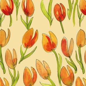 Peach Tulips_Inked_rpt_fill_lt