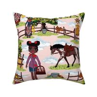Pink Equestrian Horse Pattern, Western Cowgirl Cowboy Ranch, Wild West Appaloosa Pony Toile