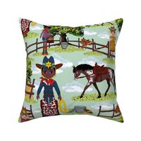 Colorful Cowboy Kids Western Horse Ranch, Western Cowgirl Horse Ranch, Wild West Appaloosa Pony Toile