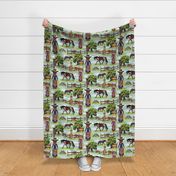 Colorful Cowboy Kids Western Horse Ranch, Western Cowgirl Horse Ranch, Wild West Appaloosa Pony Toile