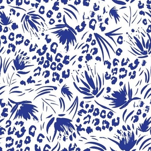 Animal attraction floral splash navy