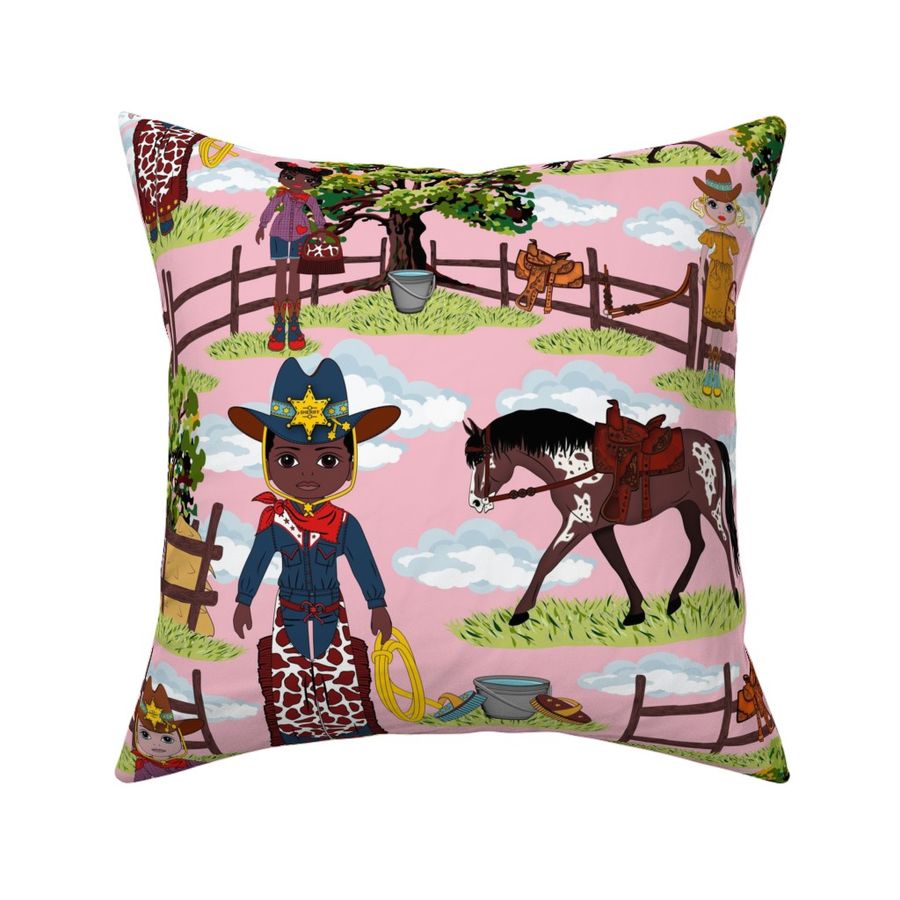 Pink Cowboy Kids, Western Cow girl Horse Ranch, Wild West Appaloosa Pony Toile