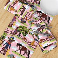 Pink Cowboy Kids, Western Cow girl Horse Ranch, Wild West Appaloosa Pony Toile