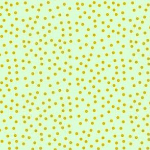 Gleaming Gold Dots on Meadow Mist - Small Scale