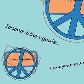 Affirmations signs I am your Equal in turquoise