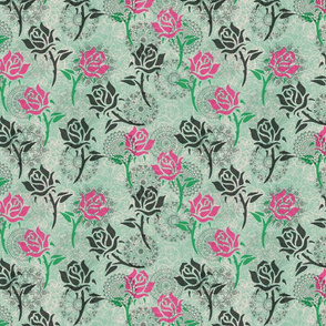 Lace & Roses - green