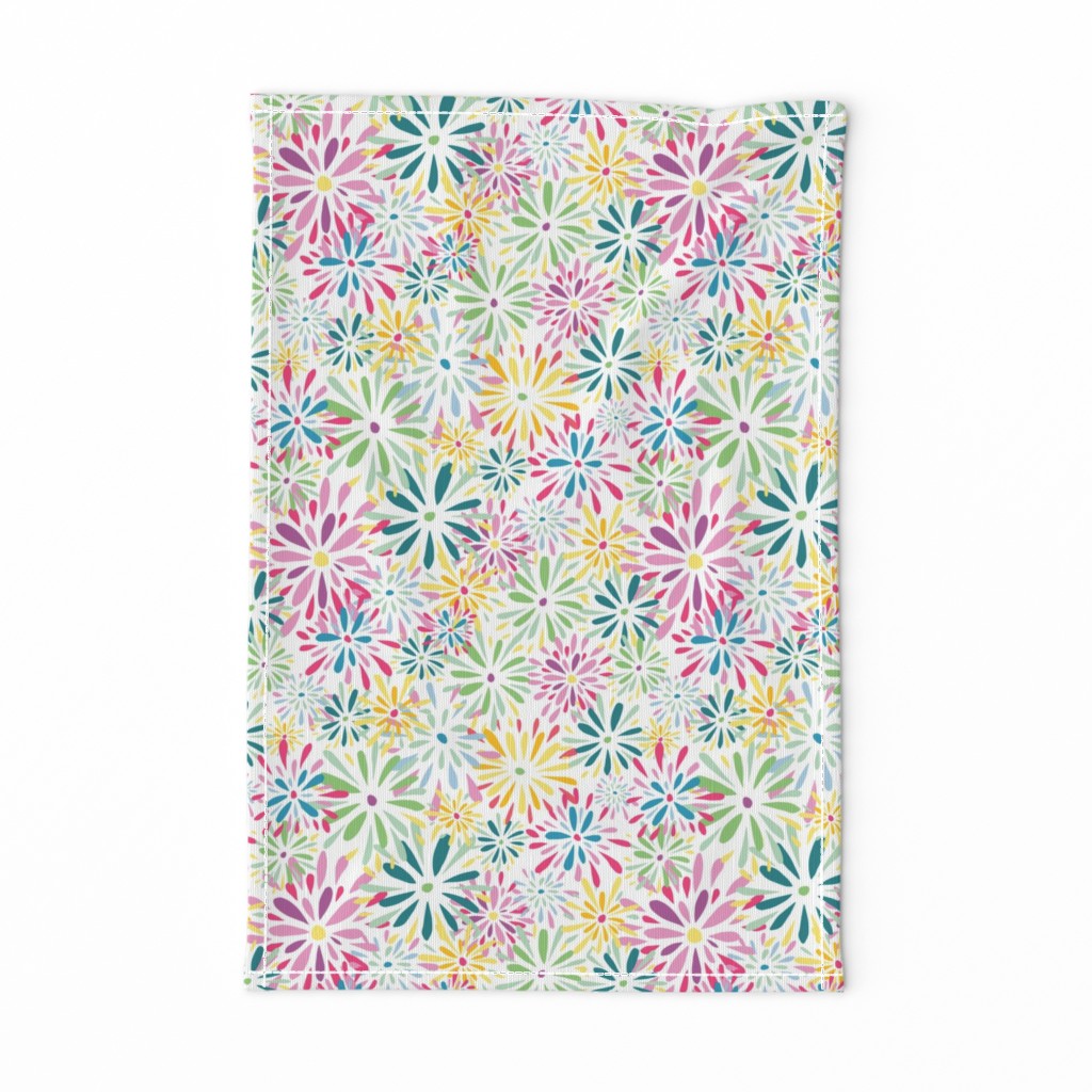 Retro Flower Power (Green, pink, yellow)