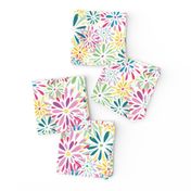 Retro Flower Power (Green, pink, yellow)