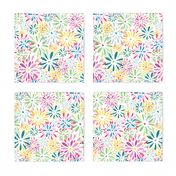 Retro Flower Power (Green, pink, yellow)