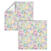 Retro Flower Power (Green, pink, yellow)