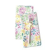 Retro Flower Power (Green, pink, yellow)