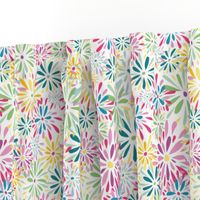 Retro Flower Power (Green, pink, yellow)