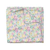 Retro Flower Power (Green, pink, yellow)